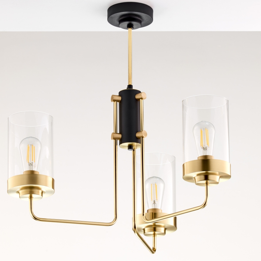 Jupiter 2087 - Lámpara de techo con varilla RAMIREZ 3xE27/15W/230V oro/negro