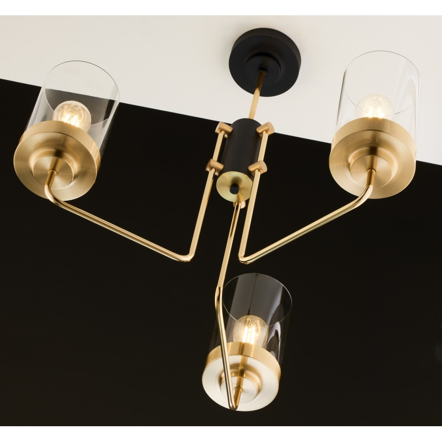 Jupiter 2087 - Lámpara de techo con varilla RAMIREZ 3xE27/15W/230V oro/negro