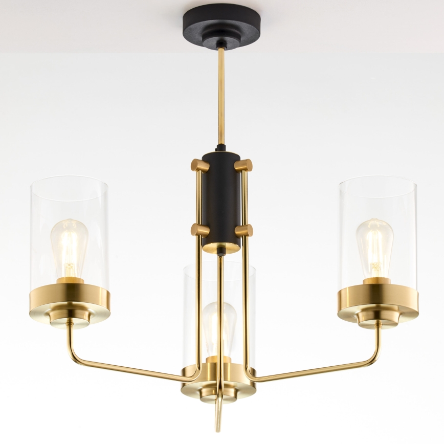 Jupiter 2087 - Lámpara de techo con varilla RAMIREZ 3xE27/15W/230V oro/negro