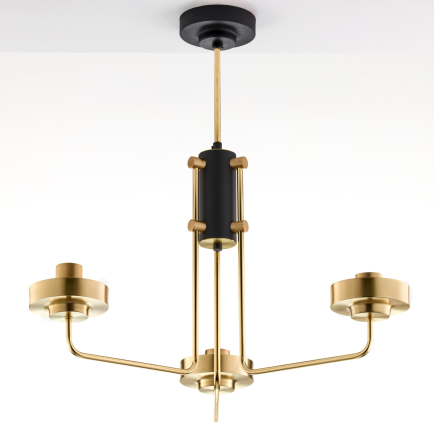 Jupiter 2087 - Lámpara de techo con varilla RAMIREZ 3xE27/15W/230V oro/negro