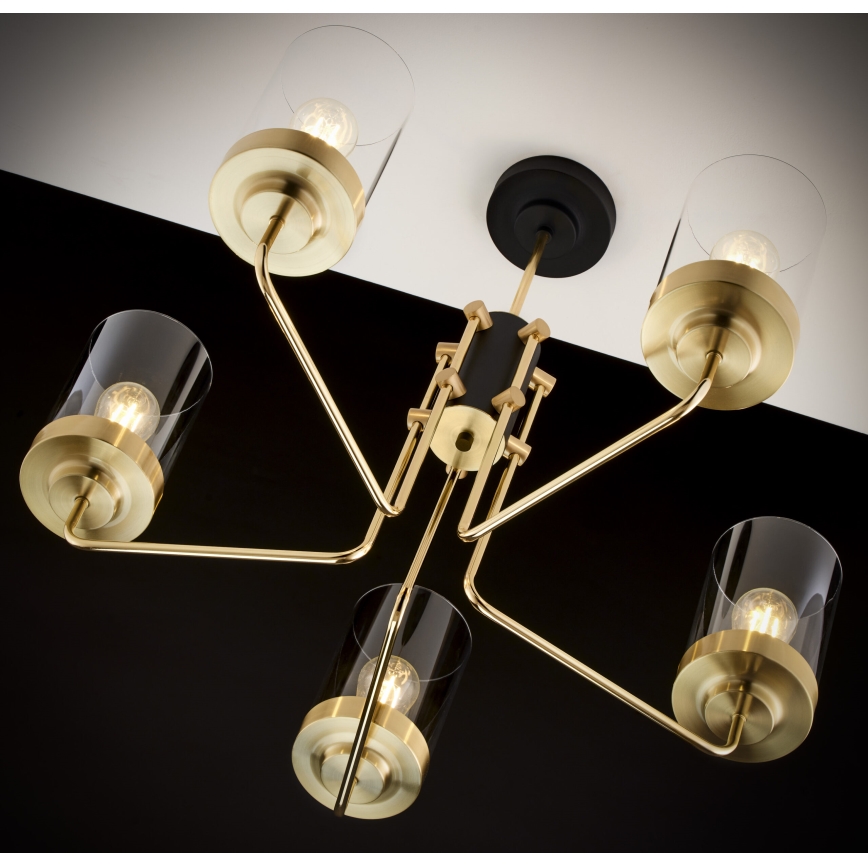 Jupiter 2088 - Lámpara de techo con barra RAMIREZ 5xE27/15W/230V dorada/negra