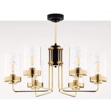 Jupiter 2089 - Lámpara colgante con varilla RAMIREZ 6xE27/15W/230V oro/negro