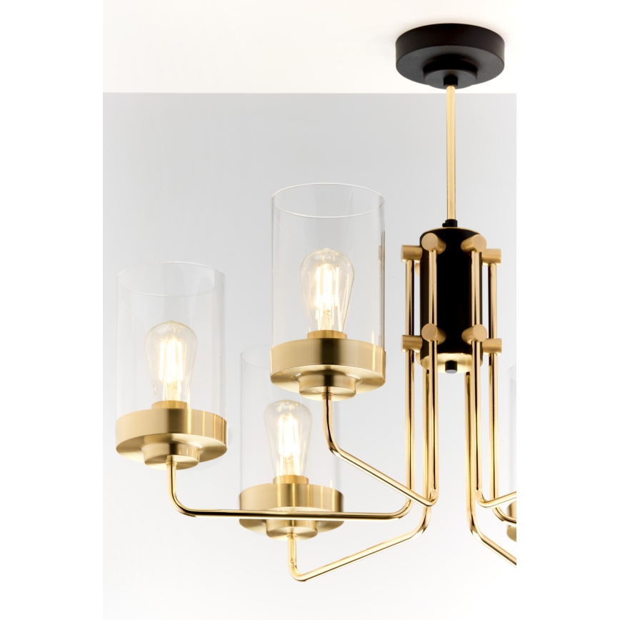 Jupiter 2089 - Lámpara colgante con varilla RAMIREZ 6xE27/15W/230V oro/negro