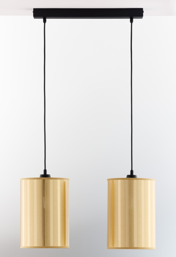 Jupiter 2091 - Lámpara colgante con cable CORTINA 2xE27/15W/230V dorado/negro