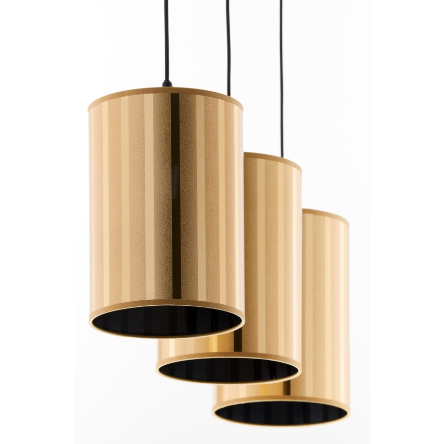Jupiter 2092 - Lámpara colgante con cable CORTINA 3xE27/15W/230V dorado/negro