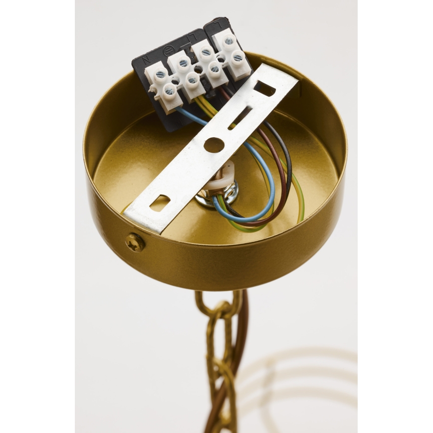 Jupiter 2094 - Lámpara colgante con cadena ARTHUR 5xE27/15W/230V azul/dorado