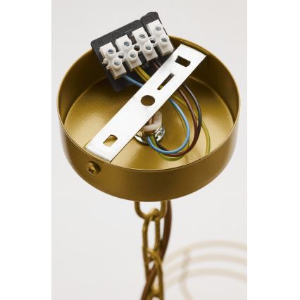 Jupiter 2095 - Lámpara colgante con cadena ARTHUR 6xE27/15W/230V azul/dorado