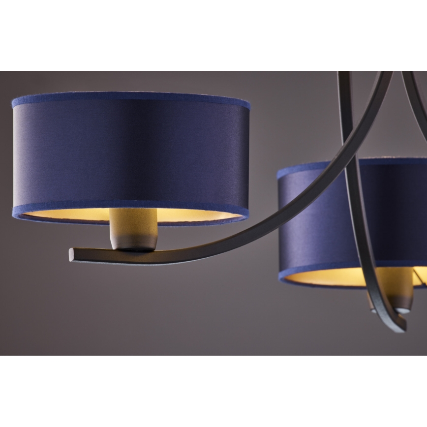 Jupiter 2099 - Lámpara colgante con cadena ARTHUR 3xE27/15W/230V azul/negro