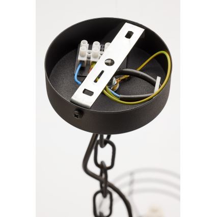 Jupiter 2105 - Lámpara colgante con cadena ARTHUR 6xE27/15W/230V blanco/negro/efecto mármol