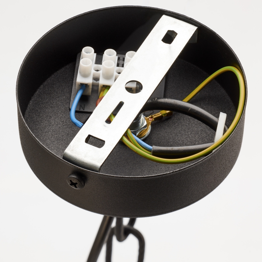 Jupiter 2107 - Lámpara colgante en cadena ARTHUR 5xE27/15W/230V negra/naranja/con acabado tipo mármol