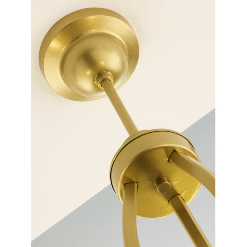 Jupiter 2109 - Lámpara de techo en varilla KASZMIR 3xE27/15W/230V blanca/dorada/detalle en mármol