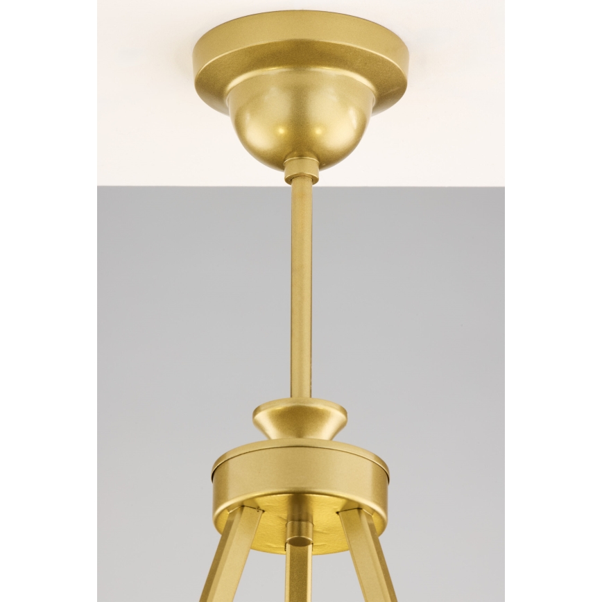 Jupiter 2109 - Lámpara de techo en varilla KASZMIR 3xE27/15W/230V blanca/dorada/detalle en mármol