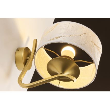 Jupiter 2111 - Aplique de pared KASZMIR 1xE27/15W/230V blanco/dorado/efecto mármol