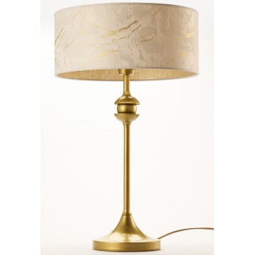 Jupiter 2112 - Lámpara de sobremesa KASZMIR 1xE27/15W/230V blanca/dorada/decoración de mármol