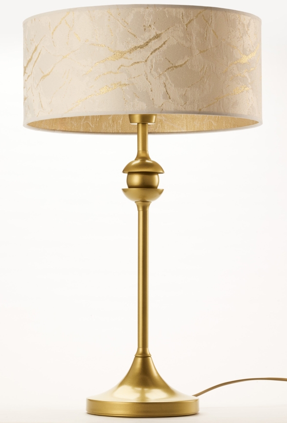 Jupiter 2112 - Lámpara de sobremesa KASZMIR 1xE27/15W/230V blanca/dorada/decoración de mármol