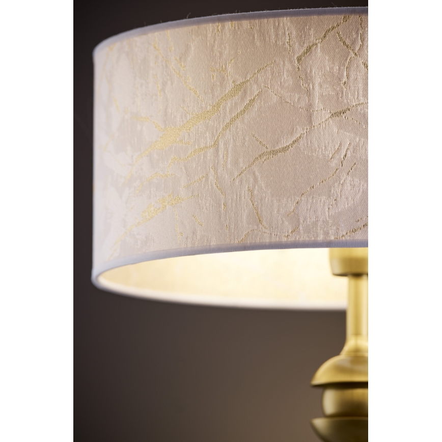 Jupiter 2112 - Lámpara de sobremesa KASZMIR 1xE27/15W/230V blanca/dorada/decoración de mármol