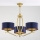Jupiter 2113 - Lámpara colgante con varilla KASZMIR 3xE27/15W/230V azul/dorado
