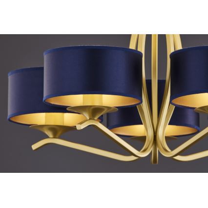 Jupiter 2114 - Lámpara de techo con barra KASZMIR 5xE27/15W/230V azul/dorado