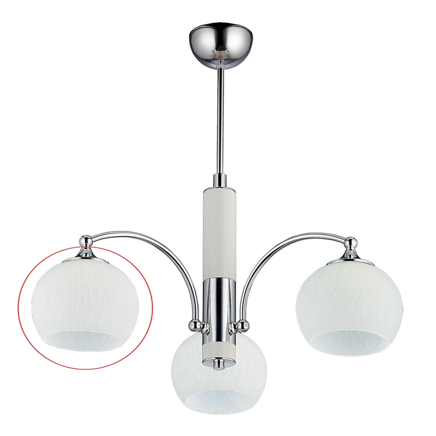 Jupiter - Vidrio de repuesto universal LARGO E27 diá. 15 cm blanco
