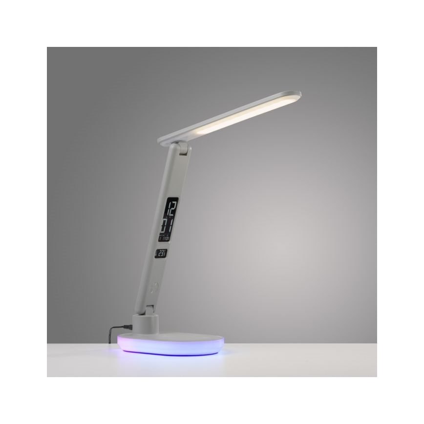 JUST LIGHT. 11018-16 - Lámpara de mesa táctil regulable LED RGBW con carga inalámbrica TINA LED/4W/230V blanca