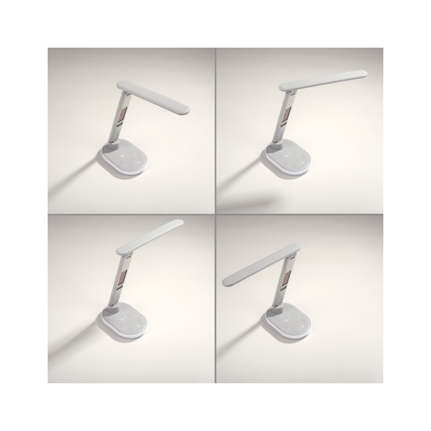 JUST LIGHT. 11018-16 - Lámpara de mesa táctil regulable LED RGBW con carga inalámbrica TINA LED/4W/230V blanca