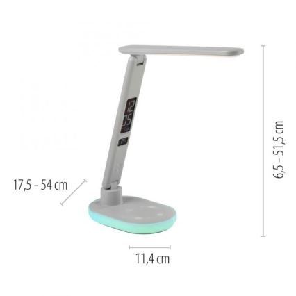 JUST LIGHT. 11018-16 - Lámpara de mesa táctil regulable LED RGBW con carga inalámbrica TINA LED/4W/230V blanca