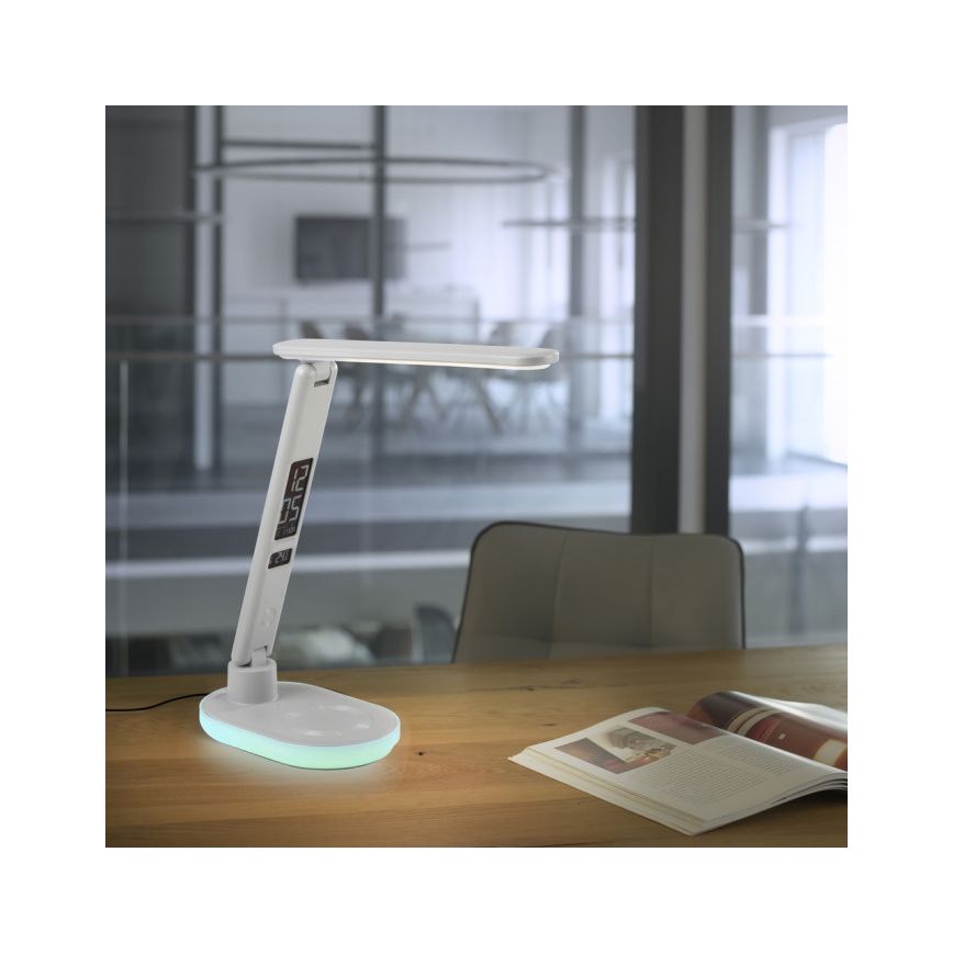 JUST LIGHT. 11018-16 - LED RGBW Lámpara de mesa táctil regulable con carga inalámbrica TINA LED/4W/230V blanca