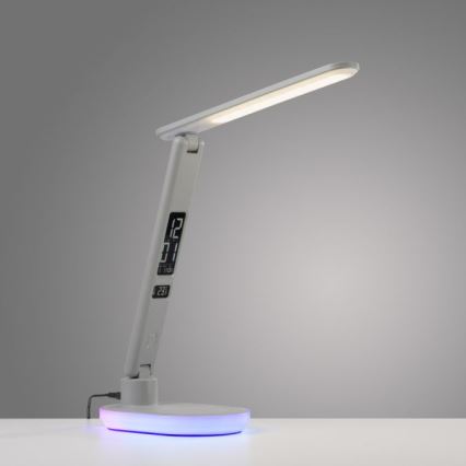 JUST LIGHT. 11018-16 - LED RGBW Lámpara de mesa táctil regulable con carga inalámbrica TINA LED/4W/230V blanca
