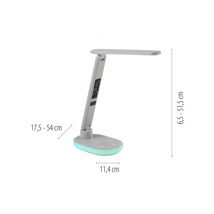 JUST LIGHT. 11018-16 - LED RGBW Lámpara de mesa táctil regulable con carga inalámbrica TINA LED/4W/230V blanca