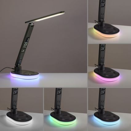 JUST LIGHT. 11018-18 - Lámpara de mesa táctil regulable LED RGBW con carga inalámbrica TINA LED/4W/230V