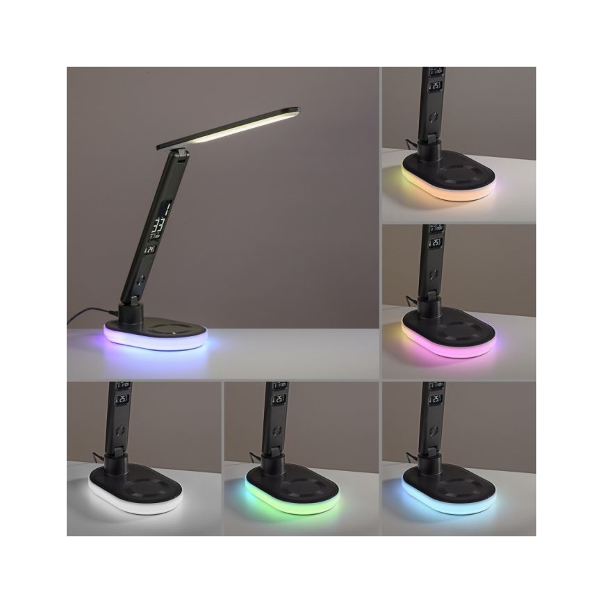 JUST LIGHT. 11018-18 - Lámpara de mesa táctil regulable LED RGBW con carga inalámbrica TINA LED/4W/230V