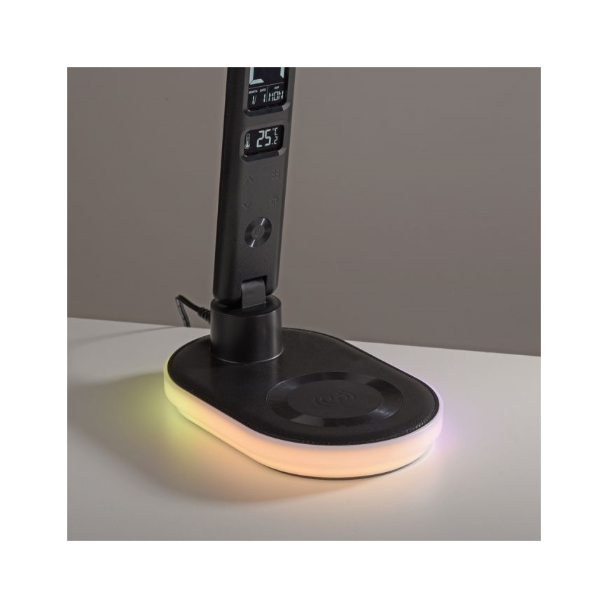 JUST LIGHT. 11018-18 - Lámpara de mesa táctil regulable LED RGBW con carga inalámbrica TINA LED/4W/230V