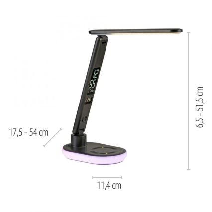 JUST LIGHT. 11018-18 - Lámpara de mesa táctil regulable LED RGBW con carga inalámbrica TINA LED/4W/230V