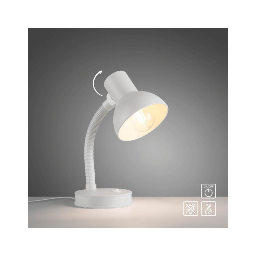 JUST LIGHT. 11080-16 - Lámpara de mesa flexible FLEXI 1xE27/25W/230V blanca