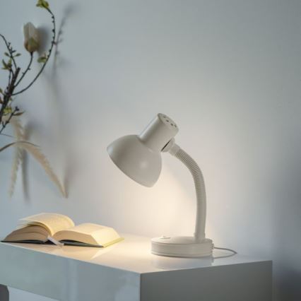JUST LIGHT. 11080-16 - Lámpara de mesa flexible FLEXI 1xE27/25W/230V blanca