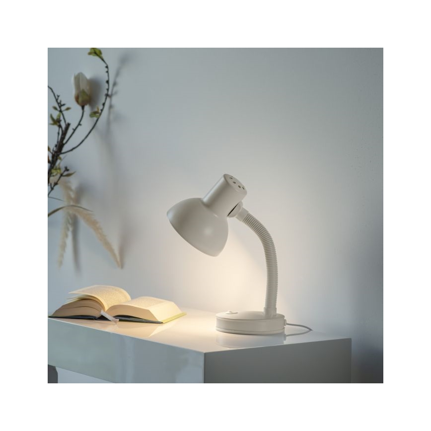 JUST LIGHT. 11080-16 - Lámpara de mesa flexible FLEXI 1xE27/25W/230V blanca