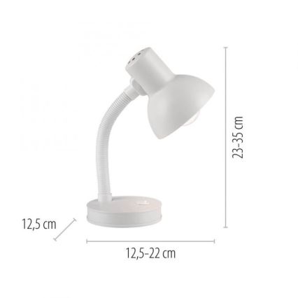JUST LIGHT. 11080-16 - Lámpara de mesa flexible FLEXI 1xE27/25W/230V blanca
