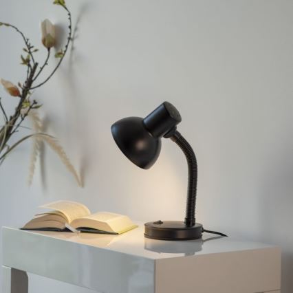 JUST LIGHT. 11080-18 - Lámpara de mesa flexible FLEXI 1xE27/25W/230V negra