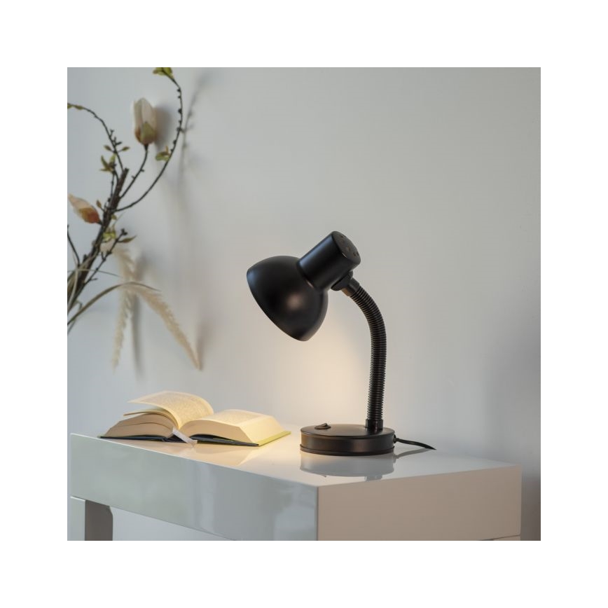 JUST LIGHT. 11080-18 - Lámpara de mesa flexible FLEXI 1xE27/25W/230V negra