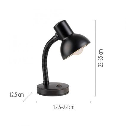 JUST LIGHT. 11080-18 - Lámpara de mesa flexible FLEXI 1xE27/25W/230V negra