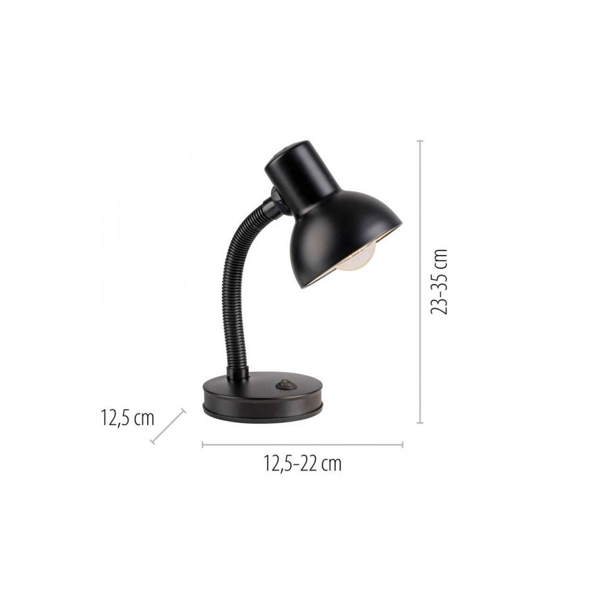JUST LIGHT. 11080-18 - Lámpara de mesa flexible FLEXI 1xE27/25W/230V negra