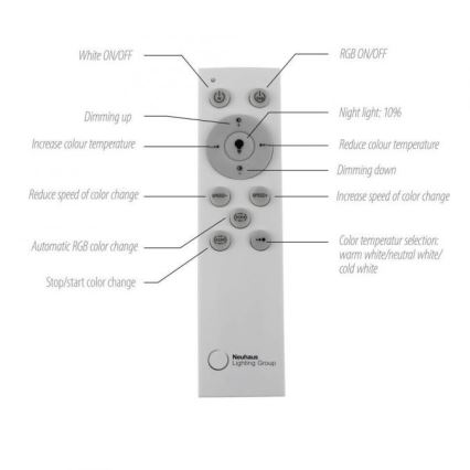 JUST LIGHT. 11327-95 - Plafón LED RGBW regulable RENDA LED/31W/230V 2700-5000K + control remoto