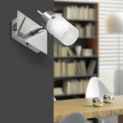 JUST LIGHT. 11931-55 - Foco LED de pared MAX 1xGU10/4W/230V cromo mate