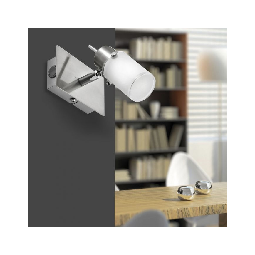 JUST LIGHT. 11931-55 - Foco LED de pared MAX 1xGU10/4W/230V cromo mate