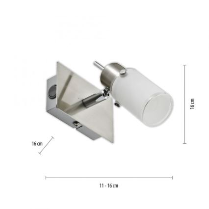 JUST LIGHT. 11931-55 - Foco LED de pared MAX 1xGU10/4W/230V cromo mate