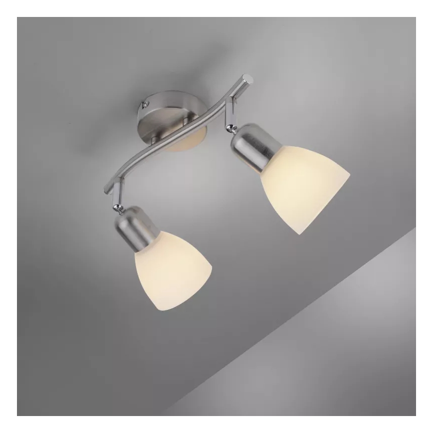 JUST LIGHT. 11952-55 - Foco de techo KARO 2xE14/40W/230V cromo mate