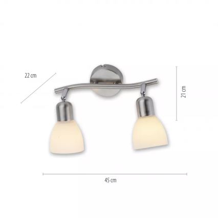 JUST LIGHT. 11952-55 - Foco de techo KARO 2xE14/40W/230V cromo mate