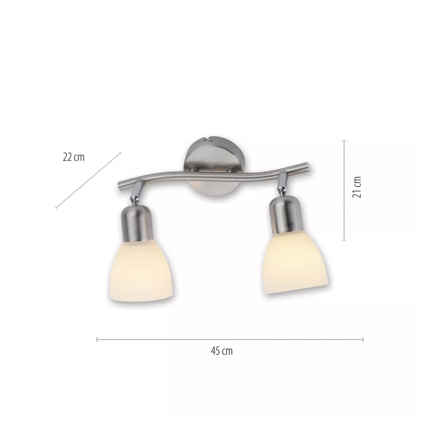 JUST LIGHT. 11952-55 - Foco de techo KARO 2xE14/40W/230V cromo mate