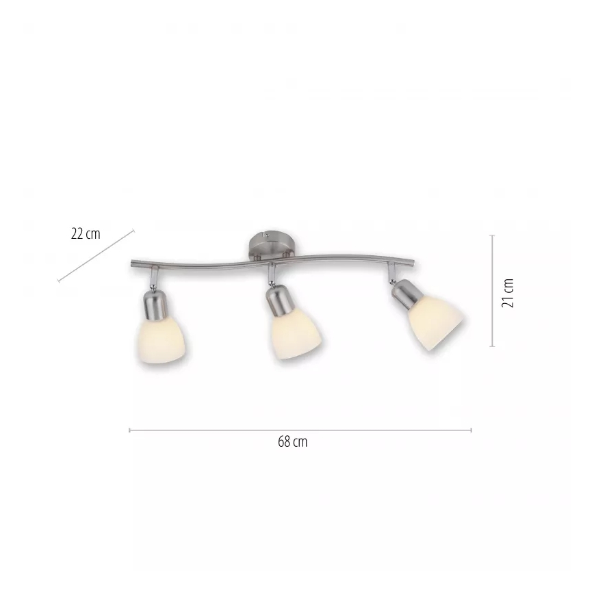 JUST LIGHT. 11953-55 - Foco KARO 3xE14/40W/230V cromo mate