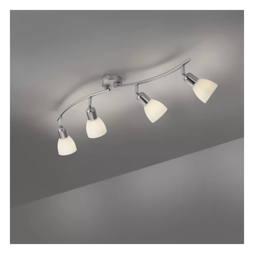 JUST LIGHT. 11954-55 - Lámpara de focos KARO 4xE14/40W/230V cromo mate